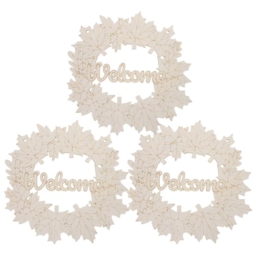 EXCEART 3 Stück unbehandelte Holzscheiben: Ahornblatt-Holzkranz mit Seil für Weihnachts-DIY-Projekte – leere Holzanhänger zum Bemalen und für die Weihnachtsdekoration EXCEART 3 Stück unbehandelte Holzscheiben: Ahornblatt-Holzkranz mit Seil für Weihnachts-DIY-Projekte – leere Holzanhänger zum Bemalen und für die Weihnachtsdekoration von EXCEART