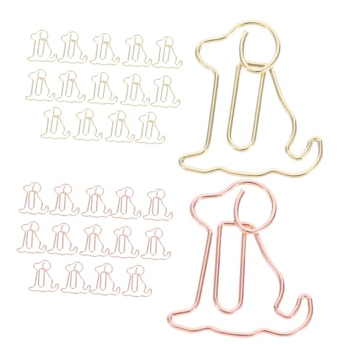 EXCEART 30 Stück Büroklammern In Hundeform Dekorative Büroklammern Bedruckte Binderclips Für Schulbedarf Hundeförmige Büroklammern Kreative Büroklammer Lustige Planerclips von EXCEART