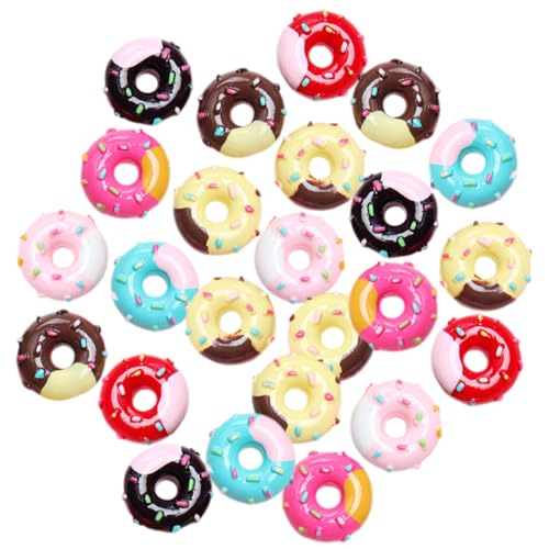 EXCEART 30st Simulations-donut Gefälschte Marshmallows Donut-anhänger Kleine Donut-verzierung Danksagung Donut-verzierungen Dessert-charme Le Mini-macaron Mini-donut Miniatur Harz Material von EXCEART