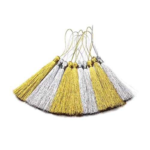EXCEART 30stücke Teiliges Knoten Quasten Anhänger Für DIY Lesezeichen Vorhänge Und Dekoration Gold Und Silber Mischfarben Kreative Handwerkszubehör Für Zuhause Und Feiern EXCEART 30stücke Teiliges Knoten Quasten Anhänger Für DIY Lesezeichen Vorhänge Und Dekoration Gold Und Silber Mischfarben Kreative Handwerkszubehör Für Zuhause Und Feiern von EXCEART