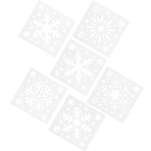 EXCEART 3D-Weihnachtsschablonen-Vorlagen 6 Stück Kunststoff-Schneeflocken-Zeichnungs-Malschablonen Vorlage Für Weihnachten Winterurlaub Malkarten Alben Sammelalbum Notizbuch Tagebuch von EXCEART