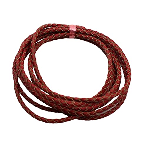EXCEART 3MM Runde Geflochtene Leder Seil Lederband für Halskette Armband Schmuck Der 2 Meter (Rot) von EXCEART