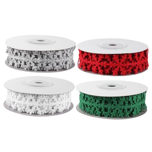 EXCEART 4 Rollen Weihnachtsschneeflocken Krippendekor Weihnachtsbänder thematisiert Rot rosa Schleife Tür weihnachts geschenkband weihnachtsgeschenkband Band zum Basteln Wickelband Vlies EXCEART 4 Rollen Weihnachtsschneeflocken Krippendekor Weihnachtsbänder thematisiert Rot rosa Schleife Tür weihnachts geschenkband weihnachtsgeschenkband Band zum Basteln Wickelband Vlies von EXCEART