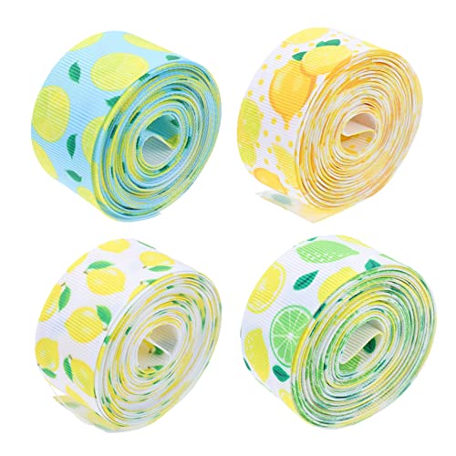 EXCEART Zitronen-bedrucktes Band 4 Rollen Mit 25 Mm Breitem Bastelband Für Dekoration Partybedarf Geschenkverpackung Heimdekoration EXCEART Zitronen-bedrucktes Band 4 Rollen Mit 25 Mm Breitem Bastelband Für Dekoration Partybedarf Geschenkverpackung Heimdekoration von EXCEART