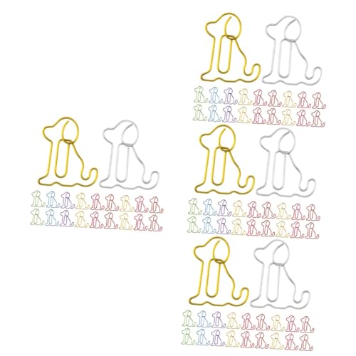 EXCEART 4 Sätze Hunde-büroklammer Foto-display-clip Dackel Herzförmige Büroklammern Gold Papier Clips Gesteckt Unterlagen Kleine Büroklammern Office-dokumentenklammern Metall 30 Stück * 4 von EXCEART