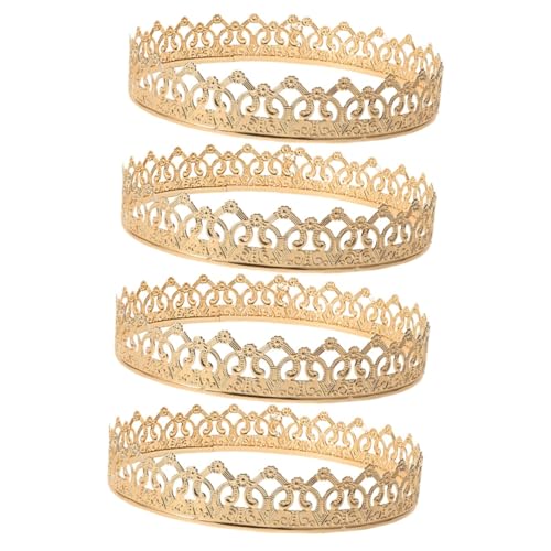 EXCEART 4 Stück Herren Krone Kronendekoration Für Party Königliche Königskrone Antike Königskrone Dekorationen Kronenhut Krone Für Die Heimkehrparty Prinzessin Krone Golden Metall von EXCEART