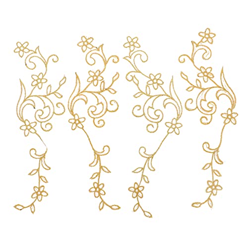 EXCEART 4 Stück Kleidung Stickereiflecken Spitzenbesatz Halskragen Aus Spitze Reparaturflicken Selber Nähen Gestickte Blumenaufkleber Reparaturflicken Aufbügeln Abnehmbar Braut Stoff Patch von EXCEART
