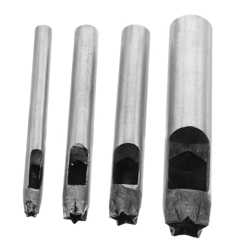 EXCEART 4 Stück Punch -werkzeug Handlocher Gürtelschlag Schlitzlocher Lochschläge Locher Für Ledergürtel Lochschneider Für Leder Craft Hole Punch Hohles Stanzwerkzeug Stahl Silber von EXCEART