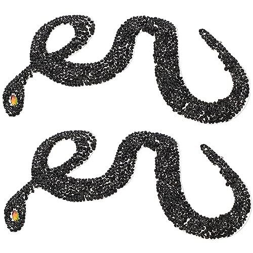 EXCEART Glitzer Schlange Patch 4 Stück Schlangen-hot-diamant-aufkleber Schlangen-stickerei-patch Bastel-applikationsflicken Dekorative Rückenflicken Paillettenbesatz Paillettenflicken Schlangenkostüm von EXCEART