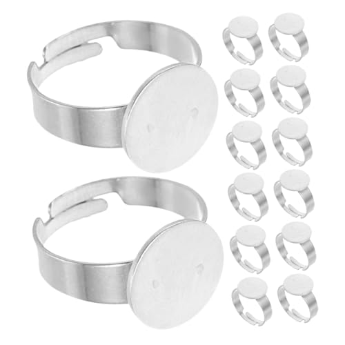 EXCEART 40 Stück Edelstahlringe Basis Blanko Lünette Verstellbare Pad Cabochon Basis Flache Runde Fingerringe Komponenten Befunde Für DIY Handwerk Schmuckherstellung Zubehör EXCEART 40 Stück Edelstahlringe Basis Blanko Lünette Verstellbare Pad Cabochon Basis Flache Runde Fingerringe Komponenten Befunde Für DIY Handwerk Schmuckherstellung Zubehör von EXCEART