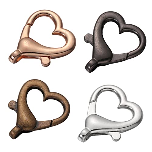 EXCEART 40 Stück Herz Karabinerverschluss Zubehör geformt klein Schlüsselanhänger Herz heartstopped kofferbeschriftungen schmuck verschluss Taschenschnallen lustige Schlüsselanhängerteile von EXCEART