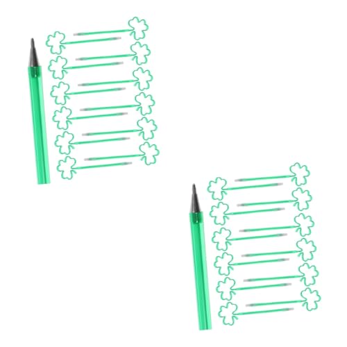 EXCEART 40 Stk Kugelschreiber Schreibtisch-Dekor grüne dreiblättrige Stifte Kugelschreiber schwarz Bürodekoration Neuheitsstift neuartige Blumenstifte Modellieren schmücken Tinte von EXCEART