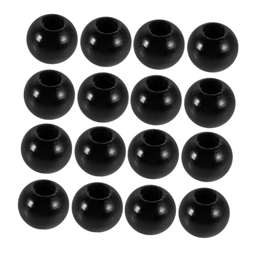 EXCEART 40 Stück Lose Perlen Mit Großem Loch Für Die Herstellung Von Diy-schmuck, 20 Mm Runde Holzperlen Zum Basteln Von Halsketten, Dekorationen, Perlen Für Kreative Handarbeitsprojekte von EXCEART