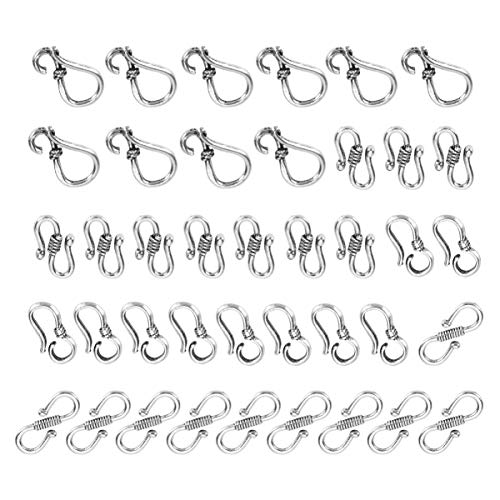 EXCEART 40 Stück tibetisches Silber S-Haken Verschlüsse Verbinder tibetische Knebelverschlüsse für DIY Handwerk Halskette Armband Schmuckherstellung Zubehör von EXCEART