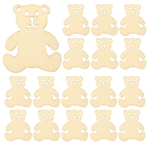 EXCEART 40 Stück unlackierte Holz-Teddyausschnitte für Raumdekoration, Kunstkreation, Bastelarbeiten EXCEART 40 Stück unlackierte Holz-Teddyausschnitte für Raumdekoration, Kunstkreation, Bastelarbeiten von EXCEART