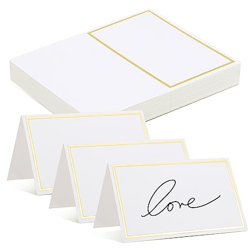 EXCEART 40Stücke Tischkarten mit Goldfolienrand Leere Platzkarten für Hochzeiten und Dinnerpartys für Tischeinstellungen und Reservierte Sitzplätze EXCEART 40Stücke Tischkarten mit Goldfolienrand Leere Platzkarten für Hochzeiten und Dinnerpartys für Tischeinstellungen und Reservierte Sitzplätze von EXCEART