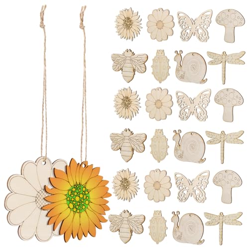 EXCEART 40Stücke Unfertige Holzscheiben für DIY Holzmalerei Bastelideen mit Juteseilen für Wanddekoration Kränze und Girlanden für Hochzeiten und Feiertagsdekorationen EXCEART 40Stücke Unfertige Holzscheiben für DIY Holzmalerei Bastelideen mit Juteseilen für Wanddekoration Kränze und Girlanden für Hochzeiten und Feiertagsdekorationen von EXCEART