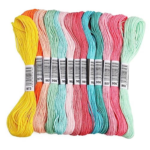 EXCEART 447 Stück Kreuzstichfaden Kreuzstichzubehör kreuzen Stickgarn Stickerei Häkelgarn aus Baumwolle embroidery set embroidery thread Kreuzstichfäden Stickzubehör Polyester Baumwolle von EXCEART
