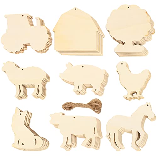EXCEART 45 Stück Bauernhoftiere Unlackierte Holzausschnitte Formen Kuh Huhn Schaf Hund Unfertige Tier-Holzornamente Leere Geschenkanhänger für Weihnachtsfeier Wanddekoration EXCEART 45 Stück Bauernhoftiere Unlackierte Holzausschnitte Formen Kuh Huhn Schaf Hund Unfertige Tier-Holzornamente Leere Geschenkanhänger für Weihnachtsfeier Wanddekoration von EXCEART
