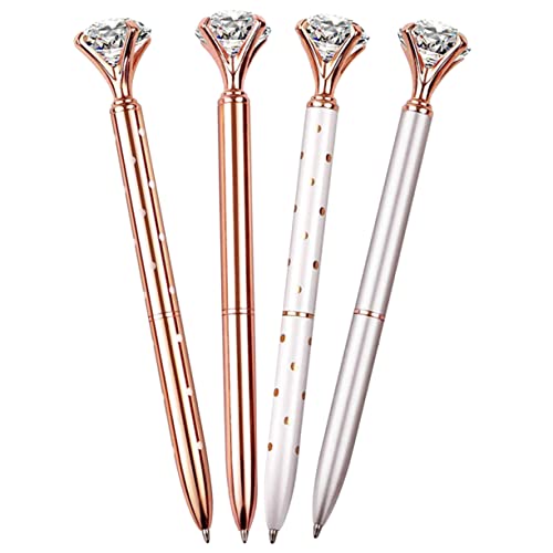 EXCEART 4Stücke Kugelschreiber Mit Lifelike Diamant Design Teilig Roségold Für Büro Schule Und Eleganter Schreibkomfort von EXCEART