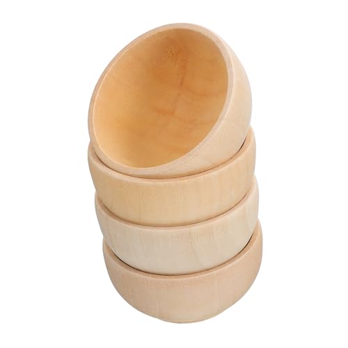 EXCEART 4Stücke Teiliges Set Holzschalen für DIY Unbehandelte Holzschalen zum Dekorieren und Basteln Spielideen und Montessori Anwendungen von EXCEART