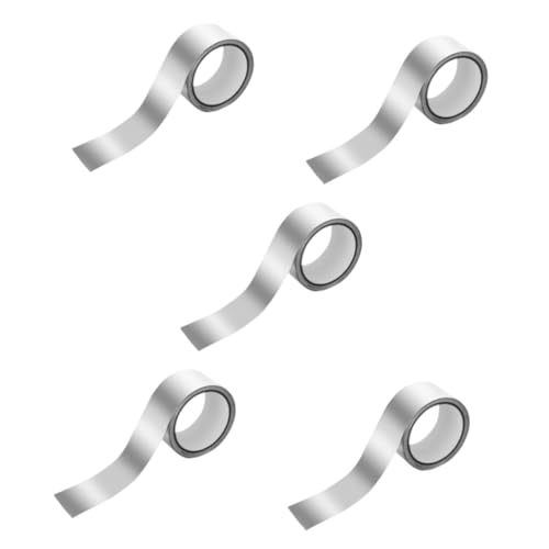 EXCEART 5 Rollen Folienband reflective tape hitzebeständiges klebeband alu klebeband hitzebeständig Alufolie Klebeband Aluminiumfolie Metallband für Rohrleitungen Thermoband Silver von EXCEART