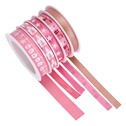 EXCEART 5 Rollen dekoratives Band weihnachtsdeko geschenkband christmas decoration dekoration weihnachten christmas ribbon Weihnachtsbänder rotes Band Dekorband Weihnachtsband Stoff Rosa EXCEART 5 Rollen dekoratives Band weihnachtsdeko geschenkband christmas decoration dekoration weihnachten christmas ribbon Weihnachtsbänder rotes Band Dekorband Weihnachtsband Stoff Rosa von EXCEART