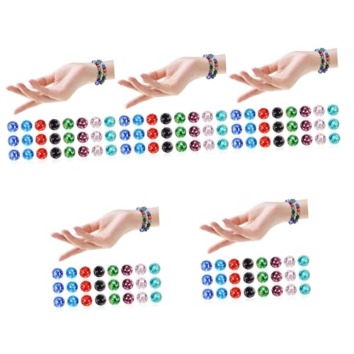EXCEART 5 Sätze Leuchtende Glasperlen Herstellung Halskette Perlen Basteln Lieferungen Bastelzeug Bangles Sparkle Shine Schmuck Im Dunkeln Leuchtende Perlen Knisterperlen 40 Stück * 5 von EXCEART