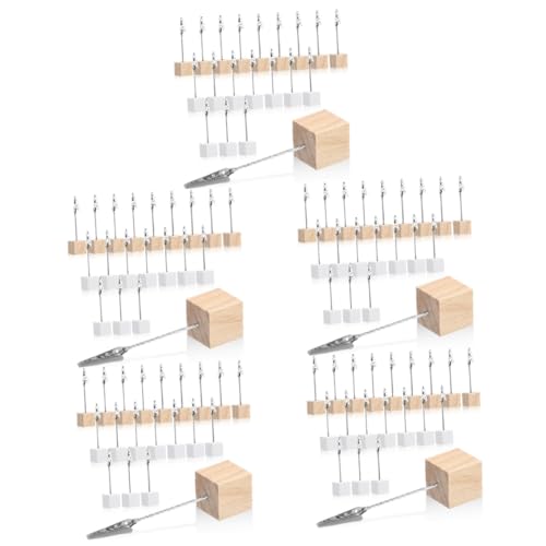 EXCEART 5 Sätze Vertikaler Zettelhalter Aus Holz Bildhalter Für Tische Clipshalter Tischfotohalter Stand Bildhalterungen Bildregal Inhaber Der Tischnummer Memohalter-clip 20 Stück * 5 von EXCEART