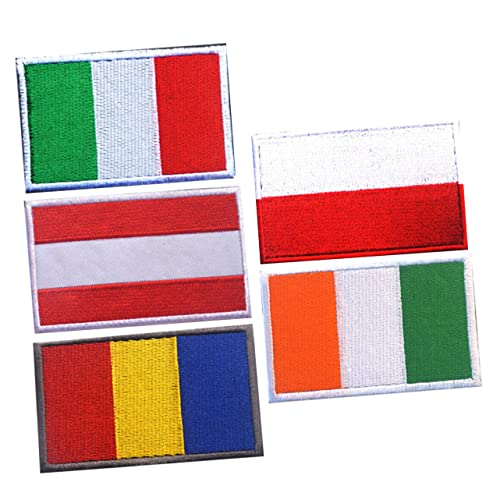 EXCEART 5 Stück Abzeichen Zubehör Nationalflaggen-Aufnäher Armband-Abzeichen Fahnenaufnäher aus Stoff polnische Flagge Flaggenpatch Flecken sportliche Verzierungen Nationalflaggen-Patch von EXCEART