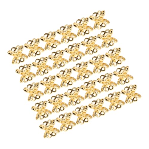 EXCEART 50 Stück Doppelseitige Hohlgearbeitete Perlenkappen Metall Stabile Abstandsperlen für DIY Armbänder und Schmuckherstellung Vielseitig Einsetzbar Langlebig Elegantes Design von EXCEART