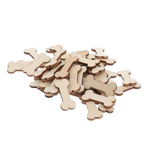 EXCEART 50 Stück Hundeknochenplatte Aus Holz Holzscheiben Aus Hundeknochen Holzverzierung Selber Machen Hundeknochenformen Aus Holz Hundeknochen Holz Deko Diy Baby Hölzern Karikatur Malen von EXCEART