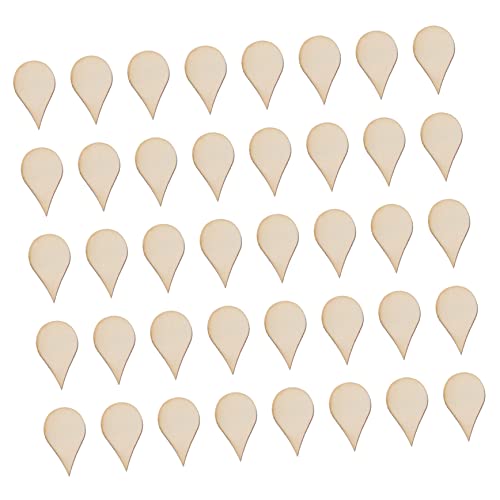 EXCEART 30mm Wassertropfenform Handgemachte Holzchips 50 Stück/beutel Dekorative Stücke von EXCEART