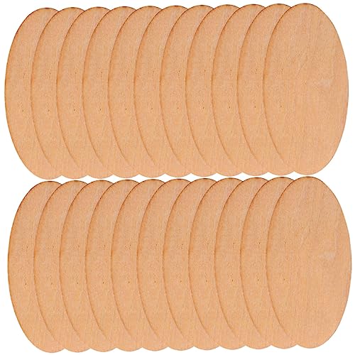EXCEART Holzscheiben 50 Stück Ovale Ausschnitte Unbehandeltes Holz Bastelmaterial Rohlinge Zur Dekoration 2 Mm Sicher für Jungen und Mädchen von EXCEART