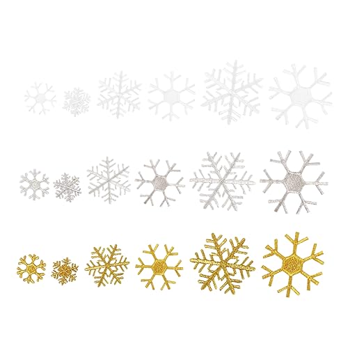EXCEART 54 Stk Schneefleckendekoration Stoff-aufkleber-patch Nähen Von Applikationen Aufnäher Für Kleidung Weihnachtliche Kostümdekoration Jeans Mit Stickerei Kind Weihnachten Abzeichen von EXCEART