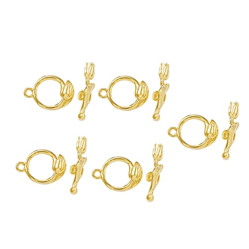 EXCEART 5sätze Gold Toggle Clasp Für Armbänder Metallverschluss Mit Blumenform Leicht Langlebig Zubehör Für Schmuckherstellung von EXCEART