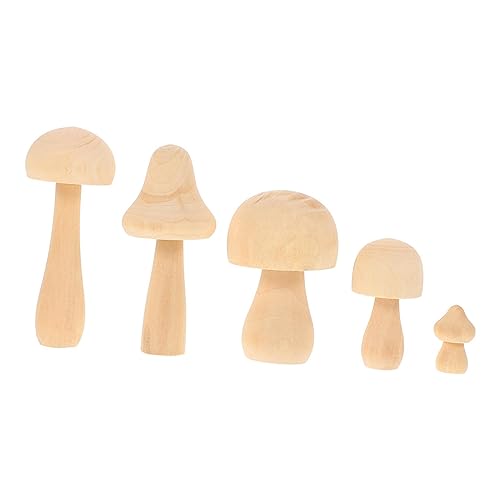 EXCEART 5 Stücke Holz Pilz Dekorationen Handwerk Jungen Und Projekte Glatte Holz Imaginative Spielzeug von EXCEART