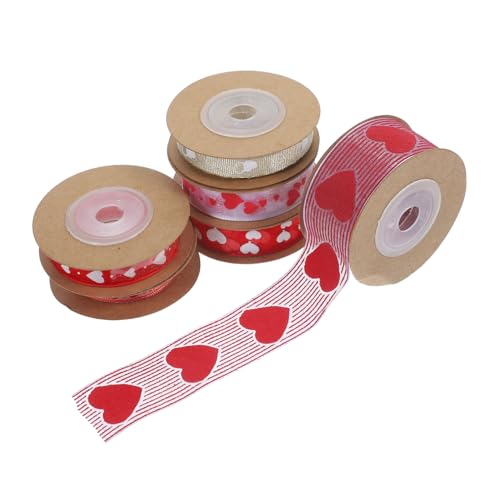 EXCEART 6 Rollen Banddekoration seidenband ribbon Geschenkbandnutzung valentinstag dekoration Schleife Sackleinen Bastelbänder zum Einwickeln Geschenkbänder ein Verpackungsband Polyester von EXCEART