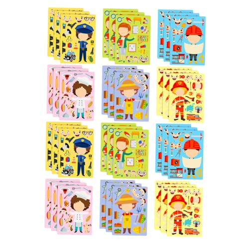 EXCEART 6 Sätze Berufspuzzle Aufkleber mit DIY Kostümen Bunte Interaktive Dress Up Sticker für Fördert Hand Koordination Kreatives Lernen und Eltern Junge Mädchen Spiele zu Hause und EXCEART 6 Sätze Berufspuzzle Aufkleber mit DIY Kostümen Bunte Interaktive Dress Up Sticker für Fördert Hand Koordination Kreatives Lernen und Eltern Junge Mädchen Spiele zu Hause und von EXCEART