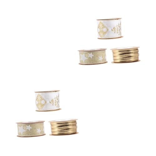 EXCEART 6 Stck. Weihnachtsband Für Dekoration Zum Einpacken Weihnachts-bastelband Festivalband Weiß Und Schleife Bögen Weihnachtshandwerk Bänder Weihnachtsbänder Gold Party Polyester EXCEART 6 Stck. Weihnachtsband Für Dekoration Zum Einpacken Weihnachts-bastelband Festivalband Weiß Und Schleife Bögen Weihnachtshandwerk Bänder Weihnachtsbänder Gold Party Polyester von EXCEART
