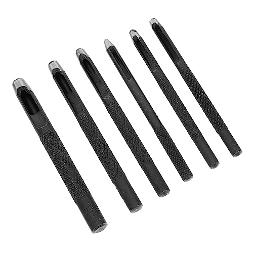 EXCEART 6 Stück Gürtelschlag Schnalle Loch Professional Taille werkzeug Gürtel Puncher Heavy Duty Hole Punch Tool Schläge Stahl Schwarz von EXCEART