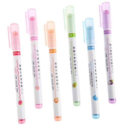 EXCEART 6-teiliges Stifte-set Buch-textmarker Gebogene Marker-stifte für Das Tagebuchschreiben für Jungen und Mädchen EXCEART 6-teiliges Stifte-set Buch-textmarker Gebogene Marker-stifte für Das Tagebuchschreiben für Jungen und Mädchen von EXCEART