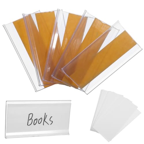EXCEART 60 Stück Bücherregal ordnerregal book shelf stand label tagout lagercontainer Regaletikett Etikettenhalter für Ordner Etiketten zum Organisieren Regalanhänger für Drahtregale PVC von EXCEART