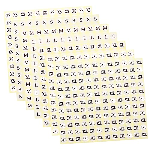 EXCEART 7 Packungen Größenetikettenaufkleber Kleidungsaufkleber Namensetiketten Für Kleidung Kinderaufkleberspender Kleideretiketten Punktgrößenaufkleber Zahlenaufkleber von EXCEART
