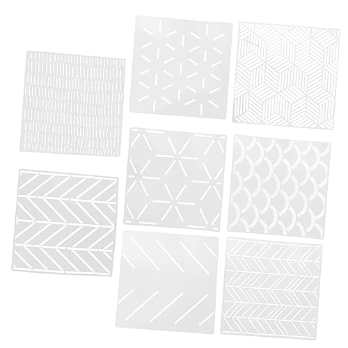 EXCEART 8 Stück Geometrische Wandvorlage groß Wände Geometrie Wohnkultur Schablone malen einfach schablonen Texturplatten für Kunst geometrische vorlagen selber machen Umweltschutz Weiß von EXCEART