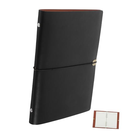 EXCEART Arbeitsnotizbuch Für Frauen Notizbücher Notizbuch Tagebuch Notizbuch Schreiben Spiralblock Zeitschrifteneinband Mit Losen Blättern Notizbücher Für Die Arbeit Kunstleder Schwarz von EXCEART
