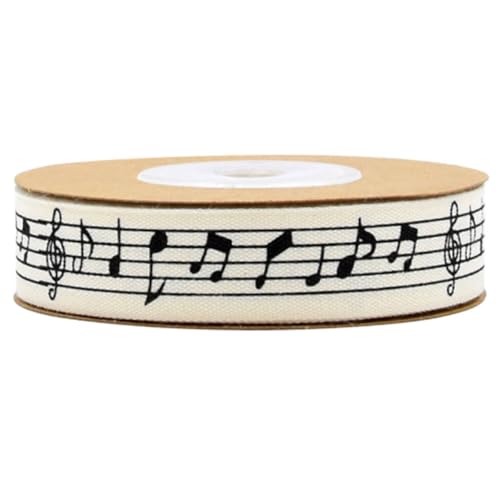 EXCEART Band mit Musiknoten, handgefertigtes Band mit Musiknoten, aus Stoff und Schwarz für Girlanden, Geschenkverpackungen für Partys, Schleifen für von EXCEART