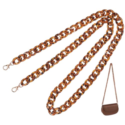 EXCEART DIY flache Kette, Handschlaufe, Ersatzketten, Acryl, für Hand, Schulterriemen, Ersatzriemen mit Schnallen aus Metall, Leopardenkorn, Kaffeebraun von EXCEART