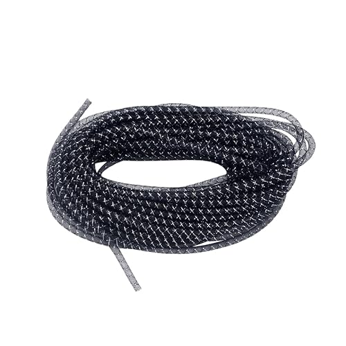 EXCEART Deco Mesh Flex Tubing Solid Mesh Tube Deco Flex für Kränze Cyberlox CRIN Crafts Elastisch Geflochtene Fadenrohrschnüre Armband Crafting Making (Schwarz) 25 von EXCEART
