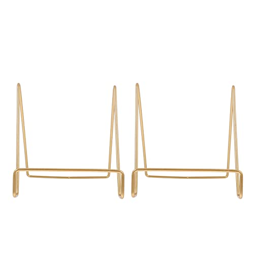 EXCEART Einfaches Design Praktischer Nutzen 2 Stück Fotohalter Aus Goldenem Metall Gedenktellerständer Solide Konstruktion Zur Anzeige von EXCEART